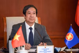Bộ trưởng Nguyễn Kim Sơn phát biểu tại Hội nghị Bàn tròn Bộ trưởng Giáo dục Trung Quốc-ASEAN. (Nguồn: baotintuc.vn)