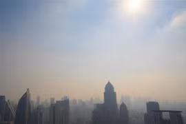 Bụi mịn bao phủ thủ đô Bangkok, Thái Lan ngày 8/1/2020. (Ảnh: AFP/TTXVN)