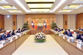 Quang cảnh buổi hội đàm. (Ảnh: Minh Đức/TTXVN)