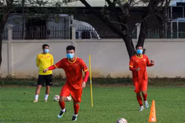 Các cầu thủ U23 Việt Nam luyện tập. (Ảnh: TTXVN/phát)