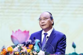 Chủ tịch nước Nguyễn Xuân Phúc phát biểu. (Ảnh: Thống Nhất/TTXVN)
