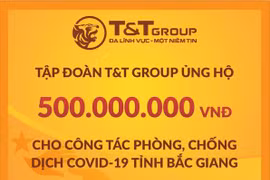 Tập đoàn T&T Group tiếp tục trao tặng tỉnh Bắc Giang 500 triệu đồng.