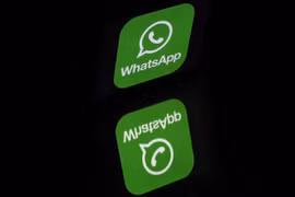 Biểu tượng ứng dụng nhắn tin WhatsApp. (Ảnh: AFP/TTXVN)