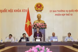 Chủ tịch Quốc hội Nguyễn Thị Kim Ngân chủ trì và phát biểu khai mạc Phiên họp thứ 13 của Ủy ban Thường vụ Quốc hội. (Ảnh: Trọng Đức/TTXVN)
