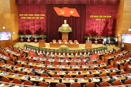 Quang cảnh Hội nghị lần thứ năm Ban Chấp hành Trung ương Đảng khóa XII. (Ảnh: Trí Dũng/TTXVN)