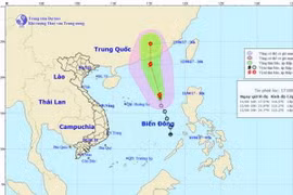 Chùm ảnh đường đi và vị trí cơn bão. (Nguồn: nchmf.gov.vn)