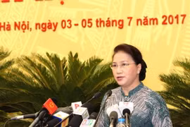 Chủ tịch Quốc hội Nguyễn Thị Kim Ngân phát biểu. (Ảnh: Trọng Đức/TTXVN)