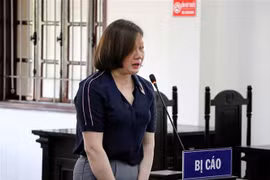 Bị cáo Nguyễn Thị Bình, nguyên cán bộ công tác tại Thanh tra tỉnh Hòa Bình. (Ảnh: Thanh Hải/TTXVN)
