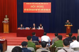 Quang cảnh buổi tiếp xúc cử tri. (Ảnh: Quốc Khánh/TTXVN)