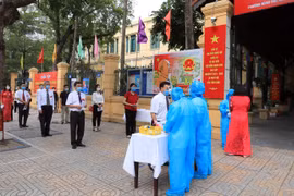 Quận Hoàn Kiếm diễn tập các phương án để công tác bầu cử ngày 23/5 thành công và đúng quy định của pháp luật. (Ảnh: Xuân Quảng/Vietnam+)