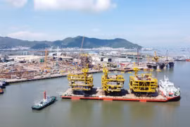 Cảng dầu khí tại thành phố Vũng Tàu. (Ảnh: PV/Vietnam+)
