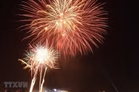 Bắn pháo hoa trong đêm Công bố Festival Hoa Đà Lạt lần thứ IX
