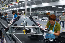 Dây chuyền sản xuất thiết bị điện tử gia dụng tại công ty LG Electronics Việt Nam. Ảnh minh họa. (Ảnh: Lâm Khánh/TTXVN)