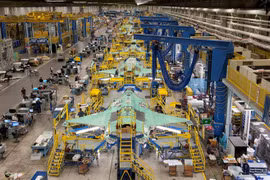 Xưởng sản xuất máy bay chiến đấu của Lockheed Martin, Mỹ. (Nguồn: AP)