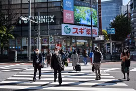 Trên một đường phố ở Tokyo, Nhật Bản. (Ảnh: AFP/TTXVN)