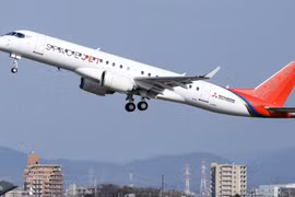 Một máy bay SpaceJet cất cánh tại sân bay Nagoya ở Nhật Bản. (Nguồn: asia.nikkei.com)
