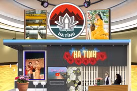 Mô hình gian hàng giới thiệu sản phẩm của tỉnh Hà Tĩnh. (Ảnh: Thương vụ Việt Nam tại Australia)