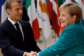 Thủ tướng Đức Angela Merkel và Tổng thống Pháp Emmanuel Macron. (Nguồn: Reuters)