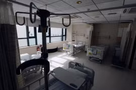 Cảnh vắng vẻ do không có bác sĩ làm việc tại bệnh viện ở Busan (Hàn Quốc). (Ảnh: Yonhap/TTXVN)