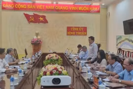 Ủy ban Kiểm tra Trung ương làm việc với Thường trực Tỉnh ủy và Ủy ban Kiểm tra Bình Thuận trong đó có vụ Công ty AIC vào tháng 3/2023. (Ảnh: Ủy ban Kiểm tra)