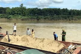 Lực lượng chức năng kiểm tra, xử lý các tàu hút cát trái phép. (Ảnh minh họa. Nguồn: TTXVN)