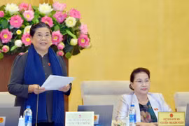 Phó Chủ tịch Thường trực Quốc hội Tòng Thị Phóng phát biểu. (Ảnh: Trọng Đức/TTXVN)