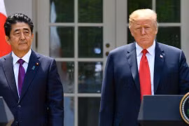 Thủ tướng Nhật Bản Shinzo Abe và Tổng thống Mỹ Donald Trump trong một cuộc gặp. (Nguồn: Getty Images)
