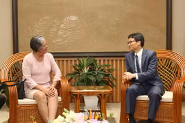 Phó Thủ tướng Vũ Đức Đam tiếp Bộ trưởng Bộ Lao động và An sinh xã hội Cuba Margarita M.Gonzalez Fernandez. (Nguồn: TTXVN)