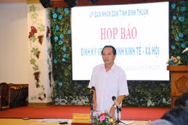 Ông Nguyễn Đức Hòa, Phó Chủ tịch Ủy ban Nhân dân tỉnh Bình Thuận phát biểu. (Ảnh: Hồng Hiếu/TTXVN)