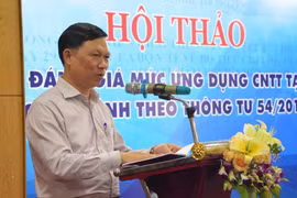 Ông Trần Quý Tường, Cục trưởng Cục Công nghệ thông tin phát biểu tại hội thảo. (Ảnh: Văn Dũng/TTXVN)