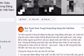 Tài khoản giả mạo có tên là Ban Tuyên giáo Trung ương Đảng Cộng sản Việt Nam.