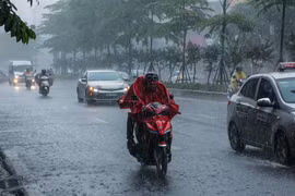 Ở các tỉnh Bắc Bộ, Thanh Hóa và Nghệ An có mưa vừa, mưa to. (Nguồn: Vietnam+)
