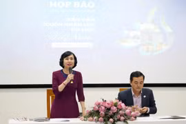Nhà giáo ưu tú, giáo sư-tiến sỹ Mai Hồng Quỳ - Hiệu trưởng HSU phát biểu. (Ảnh: Vietnam+)