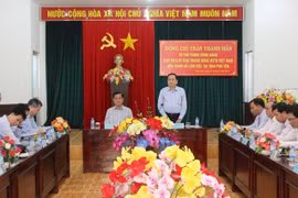 Ông Trần Thanh Mẫn phát biểu tại buổi làm việc với Ủy ban Mặt trận Tổ quốc Việt Nam tỉnh Phú Yên. (Ảnh: Thế Lập/TTXVN)