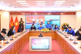 Phó Bí thư Đoàn Thanh niên Cộng sản Hồ Chí Minh TTXVN Cao Chử Diệu Linh báo cáo tổng kết công tác Đoàn và phong trào thanh niên năm 2023. (Ảnh: Minh Đức/TTXVN))