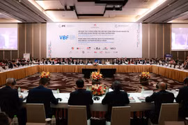 Toàn cảnh Diễn đàn doanh nghiệp Việt Nam (VBF), ngày 19/3. (Ảnh: Vietnam+)