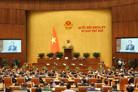 Phó Chủ tịch Thường trực Quốc hội Trần Thanh Mẫn điều hành hoạt động của Ủy ban Thường vụ Quốc hội và Quốc hội phát biểu khai mạc. (Ảnh: Nhan Sáng/TTXVN)
