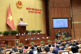 Quốc hội biểu quyết thông qua Nghị quyết về chất vấn và trả lời chất vấn. (Ảnh: Doãn Tấn/TTXVN) 