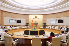 Phiên họp Chính phủ thường kỳ tháng Tư. (Ảnh: Dương Giang/TTXVN) 