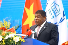 Tổng Thư ký Liên minh Nghị viện Thế giới (IPU) Martin Chungong phát biểu tại Phiên khai mạc. (Nguồn: TTXVN)