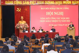 Quang cảnh hội nghị tổng kết công tác năm 2022 và triển khai nhiệm vụ công tác năm 2023 của Ban Đối ngoại Trung ương. (Ảnh: Phương Hoa/TTXVN) 