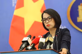 Người Phát ngôn Bộ Ngoại giao Phạm Thu Hằng trả lời câu hỏi của đại diện các cơ quan báo chí trong nước và quốc tế. (Ảnh: An Đăng/TTXVN)