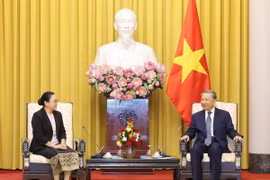 Chủ tịch nước Tô Lâm tiếp Đại sứ Lào Khamphao Ernthavanh. (Ảnh: Nhan Sáng/TTXVN)