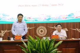 Bộ trưởng Bộ Giao thông vận tải Nguyễn Văn Thắng phát biểu tại buổi làm việc. (Ảnh: Phan Quân/TTXVN)