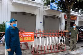 Một khu vực ở Thái Bình bị phong tỏa ngày 14/5 vì có bệnh nahan COVID-19. (Ảnh: Thế Duyệt/TTXVN)