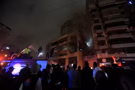 Hiện trường vụ tấn công của Israel nhằm vào tòa nhà của phong trào Hamas tại ngoại ô Beirut, Liban ngày 2/1/2024. (Nguồn: THX/TTXVN)