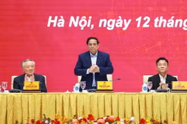 Thủ tướng Phạm Minh Chính phát biểu chào mừng Ngày Chuyển đổi số quốc gia (10/10) năm 2024. (Ảnh: Dương Giang/TTXVN)