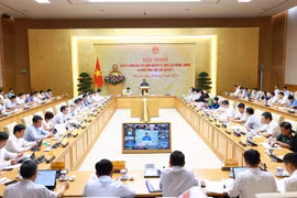 Thủ tướng Phạm Minh Chính chủ trì Hội nghị sơ kết công tác phòng, chống và khắc phục hậu quả bão số 3. (Ảnh: Dương Giang/TTXVN)