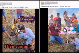 Một Fanpage liên tục đăng thông tin về hố nước có thể cháy ở Sóc Trăng, thậm chí Facebooker này còn trải nghiệm nấu và ăn mì gói tại chỗ. Ảnh chụp màn hình.