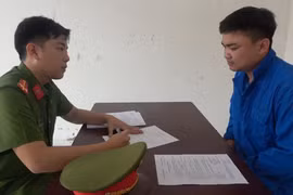 Lái xe Vũ Đình Phi tại cơ quan Công an thành phố Huế. (Nguồn: Cơ quan Công an)